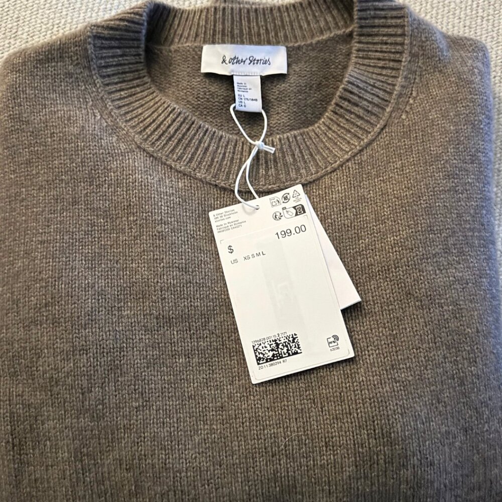 & Other Stories Brown Crewneck Sweater - Picture 5 of 6